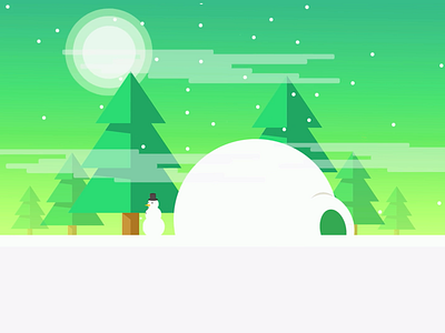 Snowman in the forest flat snowman vector