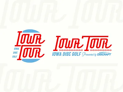 Iowa Tour '18 badge disc golf hand type identity iowa logo