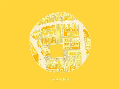 Marylebone Station adobe city handdrawn illustration london map marylebone station