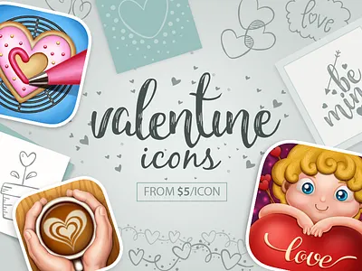 The best icons for your Valentine's day angel baby blond cupid face heart holiday iconsgarden kid love valentine