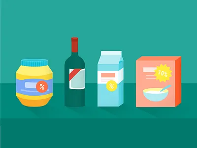 Special Sale breakfast cereal food grocery illustration jam milk sale special spread wine