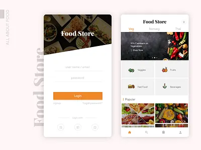 The FoodStore android food store ui material design