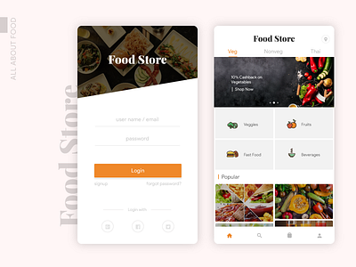 The FoodStore android food store ui material design