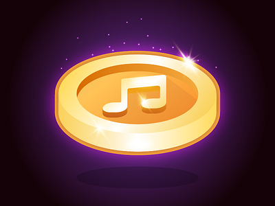 Coin casino game gold hard rock icon music ui