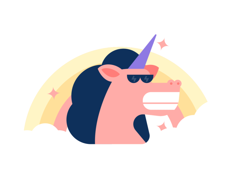 Wanteeed - Unicorn 🦄 animation gif illustration loop motion design unicorn wanteeed