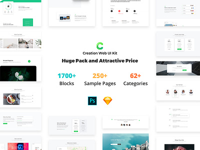Creation UI Kit blocks blog demo kit pages ui ui8 web