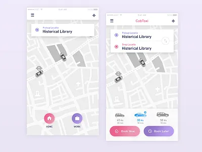 Cab booking app design app booking cab design flat taxi ui ux