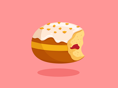 Fat Thursday dessert donut fat thursday illustration pink polish donut pączek sweets vector