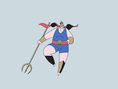 Poseidon animation character god illustration motion design poseidon sea trident underwater water