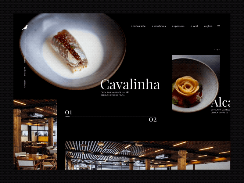 Tuju Restaurante black desktop food interaction interface motion restaurant ui ux