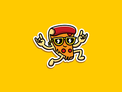 Vinny S Pizza Playoff By The Sensor cartoon cool cute fun funny pizza rock stickermule thesensor thesensorstudio vector weird