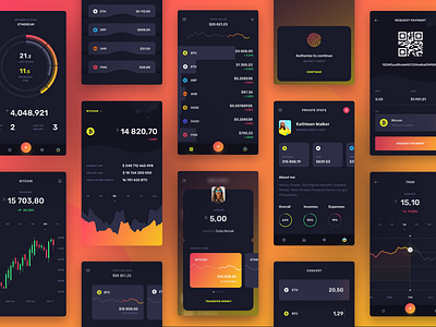 Midnite - Summary blockchain chart coins crypto cryptocurrency graph kit mobile statistics stats ui wallet