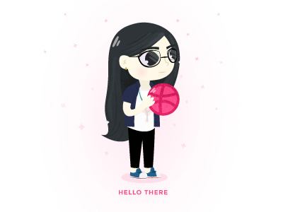 Hello there! dribbble firstshot hello illustration vector yay