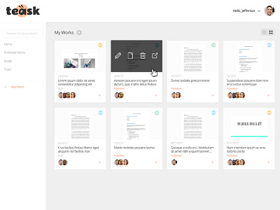 Teask Dashboard dashboad homeworks project students task team tool work