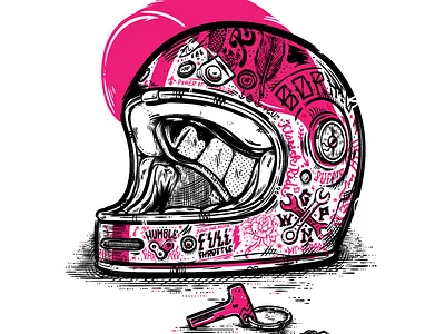 PINK HELMET font hadwritten helmet illustration key pink typo typography vector