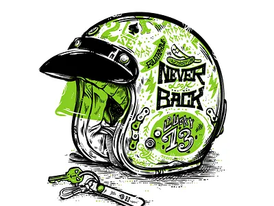 GREEN HELMET font green hadwritten helmet illustration key lettering typo typography vector