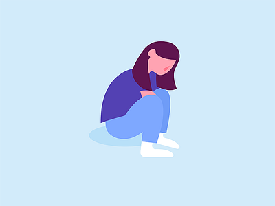 Blue blue character color draw girl illo illustration illustrator mood purple sketch