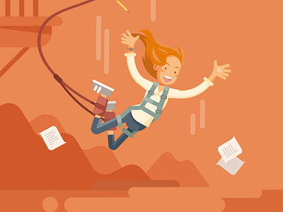 Bungee Jump flat freedom illustration