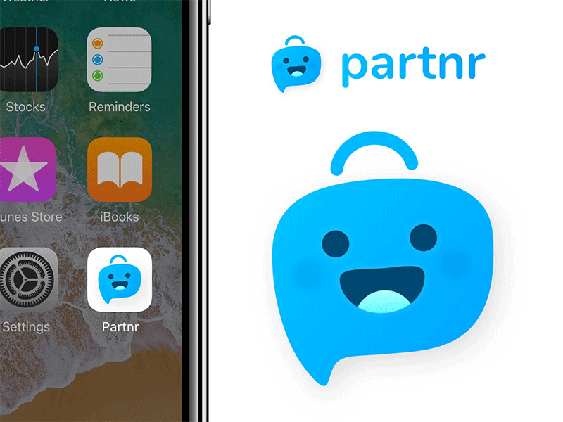 Partnr — Logo app application branding cartoon chatbot emoji icon identity ios logotype store style