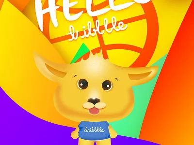 Hello Dribbble! basketball debut dog dribbble first hello shot the