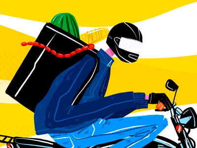 Delivery Guy bike delivery faster food foodie guy mexico motorcycle watermelon