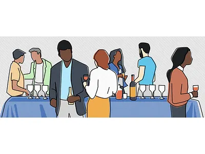 Meetup digital illustration