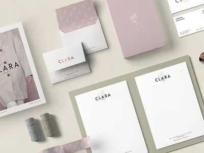 CLARA. branding design editorial identity photography stationery