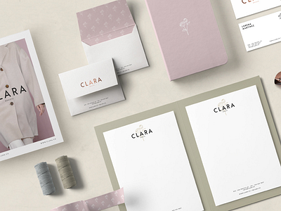 CLARA. branding design editorial identity photography stationery