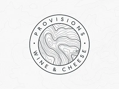 Provisions Wine & Cheese Logo brand brand mark branding cheese farming logo mark topography wine