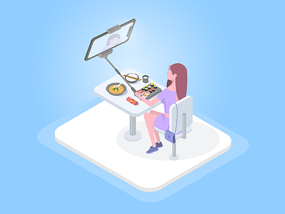 Diner Selfie diner illustration selfie vector vectorart