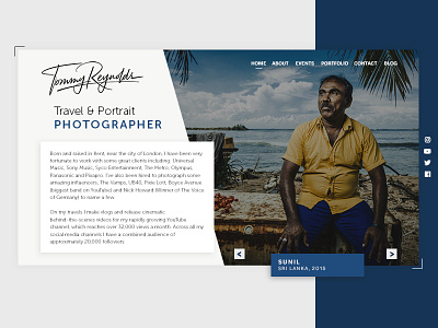 Tommy Reynolds Photography v4 angles blue grey layout photographer photography photography portfolio portfolio website yellow
