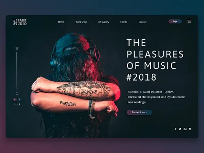 Spark Studio Music article title page! article blog flatweb newstyle titlepage ui ux web website