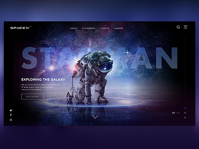 SpaceX website concept #1 homepage sketch spacex ui user interface web