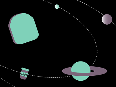 Giant Toast giant jam orbit planet space toast typehue wordsmash