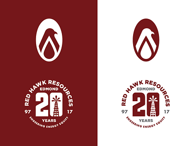 Red Hawk Anniversary Branding anniversary branding company energy local business logo natural gas oil oklahoma red red hawk