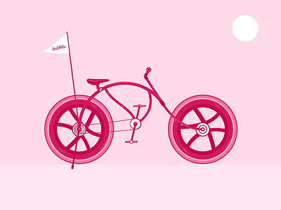 Hello Dribbblers bike dribbble hello illustration pink thanks vector