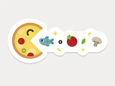 Pizza-Pac cute fast food food illustration pizza sticker stickermule yummy