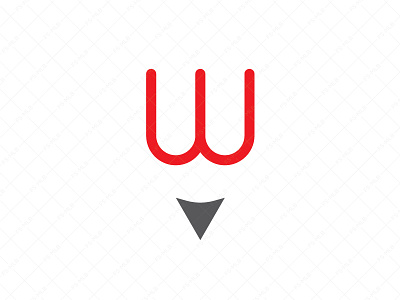 Letter W Pencil Logo Design black copywriter design education icon identity letter logo minimalism minimalist monogram pencil red simple symbol typography vector w