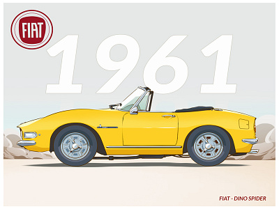 Fiat Dino art car fiat handmade ilustration photoshop