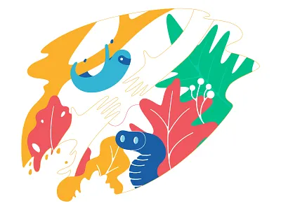 Walking in the jungle animal battlemedialab forest illustration