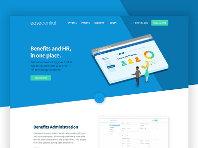 software product landing page banner benefits character hr illustration landing page software web design