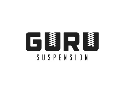 Guru Suspension bikes cycling negative space suspension typography