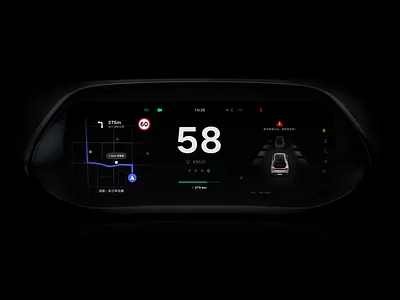 Electric Car Dashboard car carux central concept dark dashboard ev radio speed ui