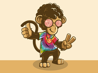 Mole Munkey branding character character design hippie illustration illustrator logo design mascot mascot design monkey tees