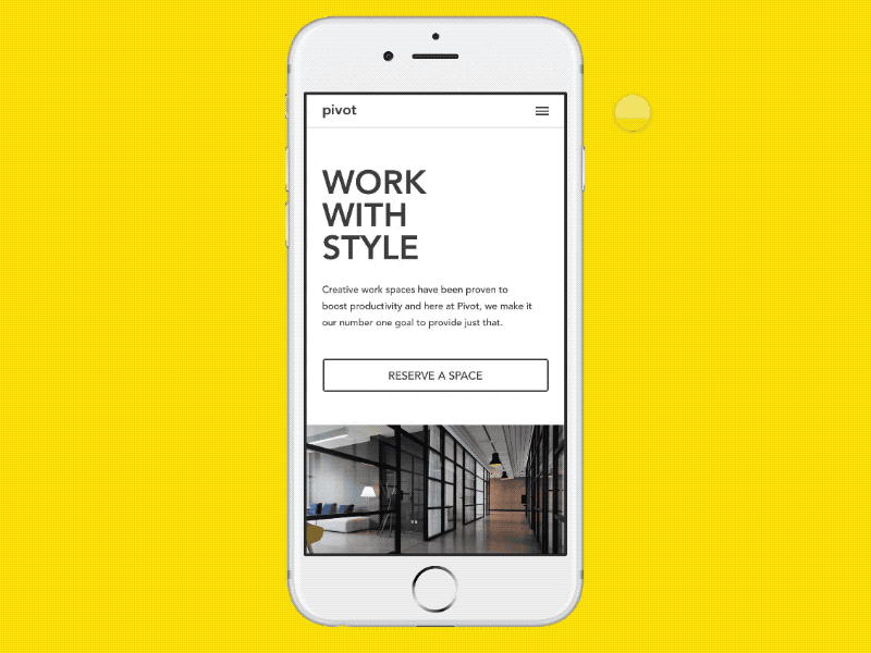 Menu Animation daily ui challenge framer menu navigation yellow