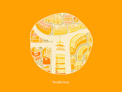 Piccadilly Circus adobe city handdrawn illustration london map piccadilly circus