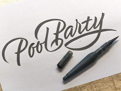 Pool Party calligraphy calligraphy and lettering artist calligraphy artist calligraphy logo et lettering evgeny tkhorzhevsky font hand lettering logo lettering artist lettering logo logo type