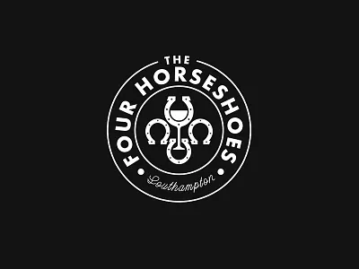The Four Horseshoes Logo black four horse horseshoe logo white wine