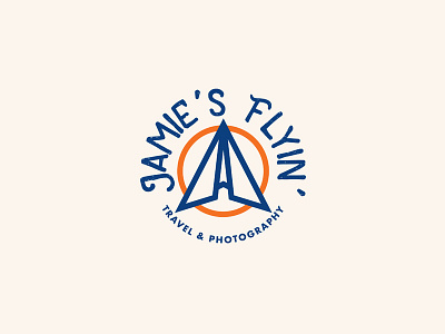 Jame's Flyin' Logo blue logo orange travel