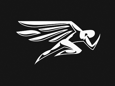 Run, hero! body logo marathon run running sign sport wing